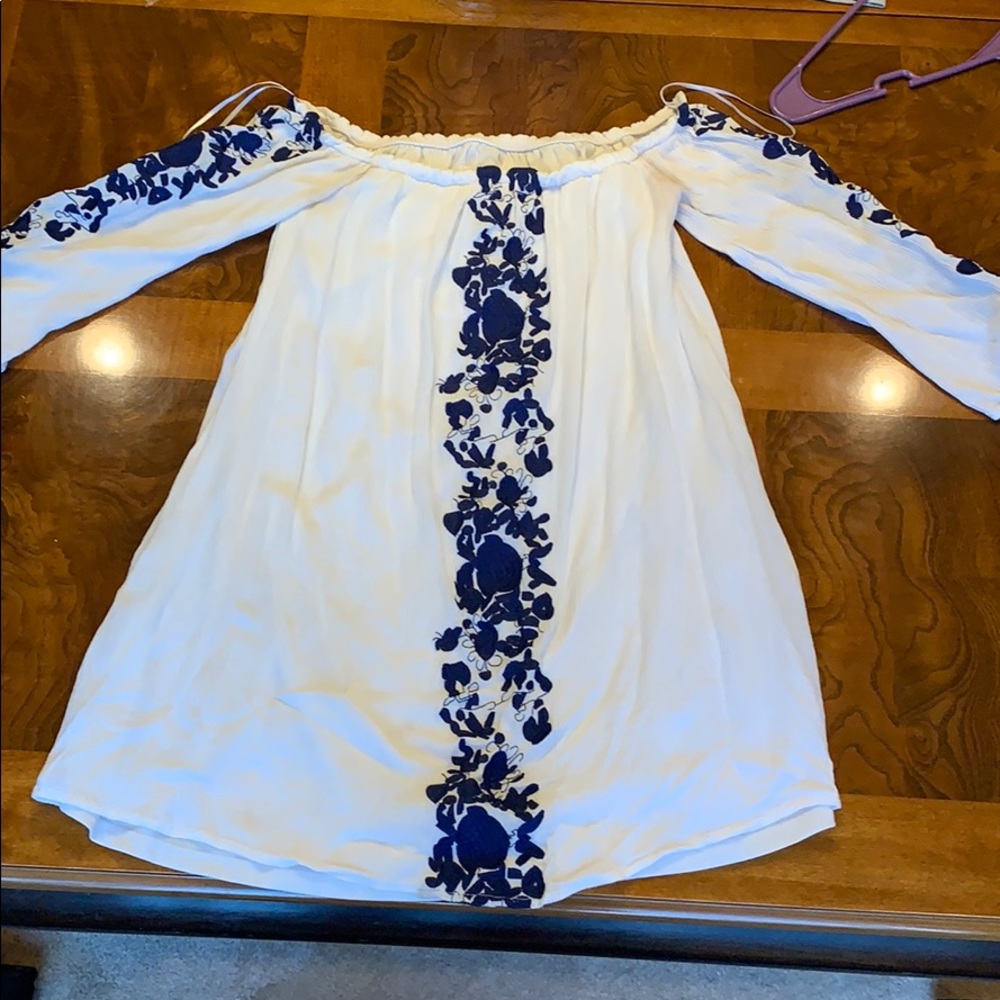 White off the shoulder mini dress